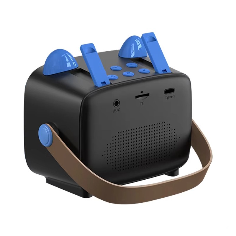 Bluetooth 5.3 Portable Karaoke Machine With Dual Mics Hifi Sound Effects Led Lights Mp3 Wav Tf Aux Playback 800mah Battery 3h 5w Kids Karaoke Speaker Wq16831650 Widq.com