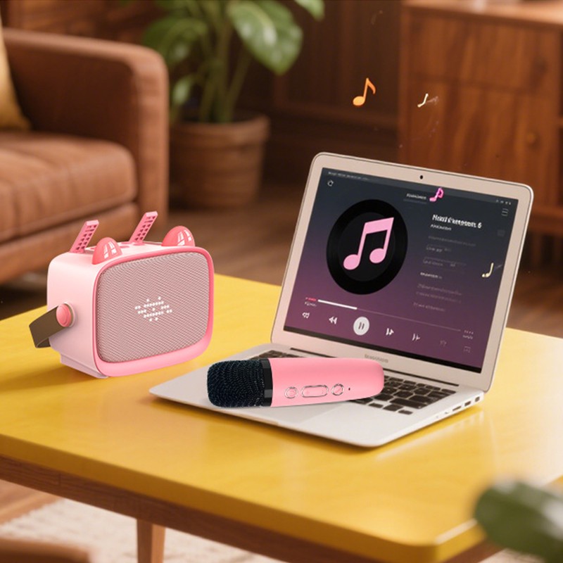 Bluetooth 5.3 Portable Karaoke Machine With Dual Mics Hifi Sound Effects Led Lights Mp3 Wav Tf Aux Playback 800mah Battery 3h 5w Kids Karaoke Speaker Wq16831650 Widq.com