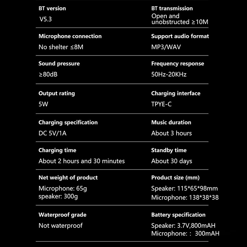 Bluetooth 5.3 Portable Karaoke Machine With Dual Mics Hifi Sound Effects Led Lights Mp3 Wav Tf Aux Playback 800mah Battery 3h 5w Kids Karaoke Speaker Wq16831650 Widq.com