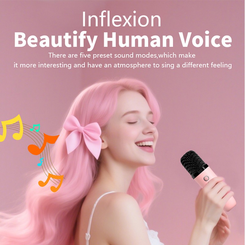 Bluetooth 5.3 Portable Karaoke Machine With Dual Mics Hifi Sound Effects Led Lights Mp3 Wav Tf Aux Playback 800mah Battery 3h 5w Kids Karaoke Speaker Wq16831650 Widq.com
