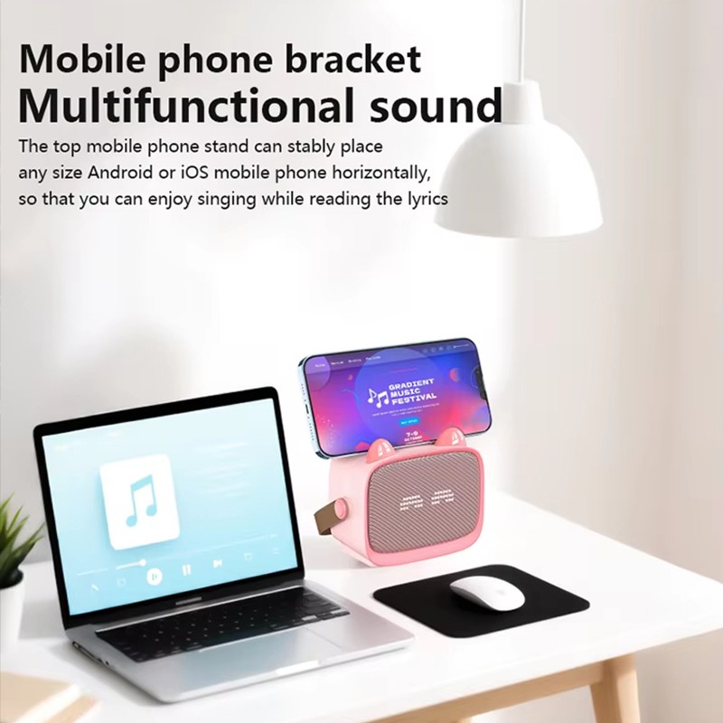 Bluetooth 5.3 Portable Karaoke Machine With Dual Mics Hifi Sound Effects Led Lights Mp3 Wav Tf Aux Playback 800mah Battery 3h 5w Kids Karaoke Speaker Wq16831650 Widq.com