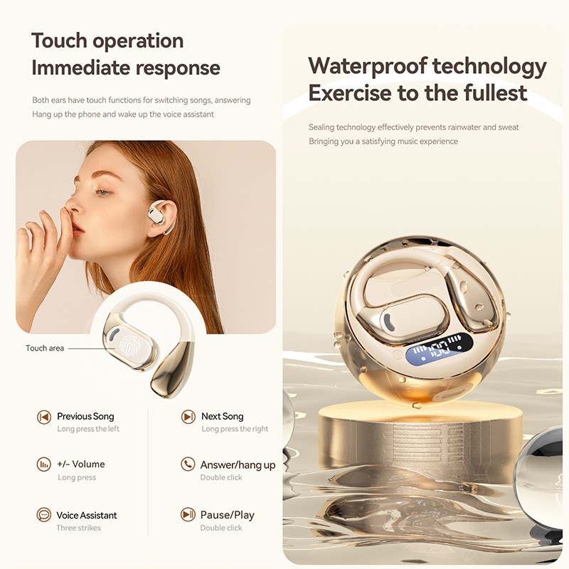 Bluetooth 5.4 Ai Translation Earbuds Open Ear Fit 144 Lang Real Time Low Latency Led Display 300mah 6 8h Playtime Enc Touch Ipx5 Wireless Earbuds Wq16831803 Widq.com