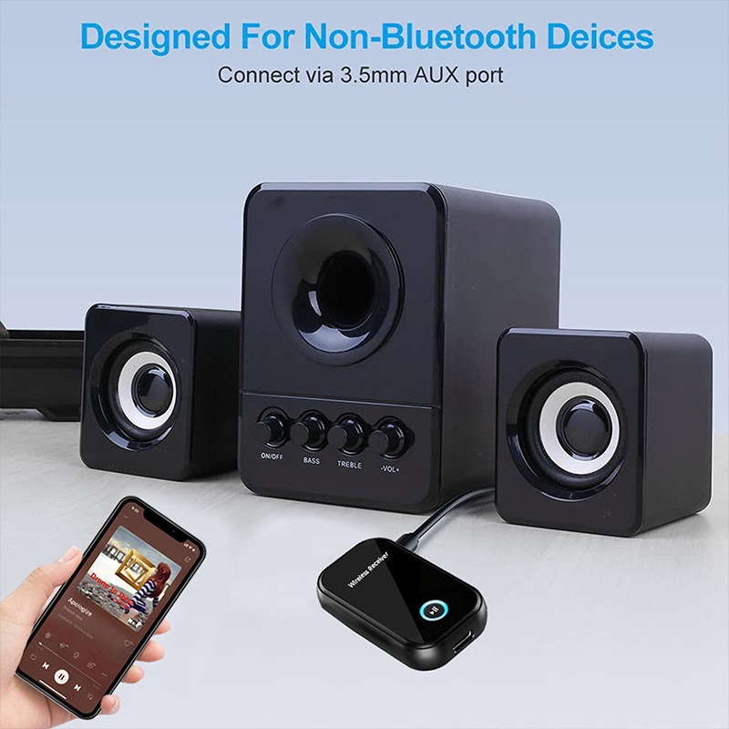 Car Aux Bluetooth Receiver Bluetooth 5.0 300mah 10h Playtime Dsp A2dp Cvc Hands Free Calling Auto Reconnect Voice Control Wireless Audio Receiver Wq16831780 Widq.com