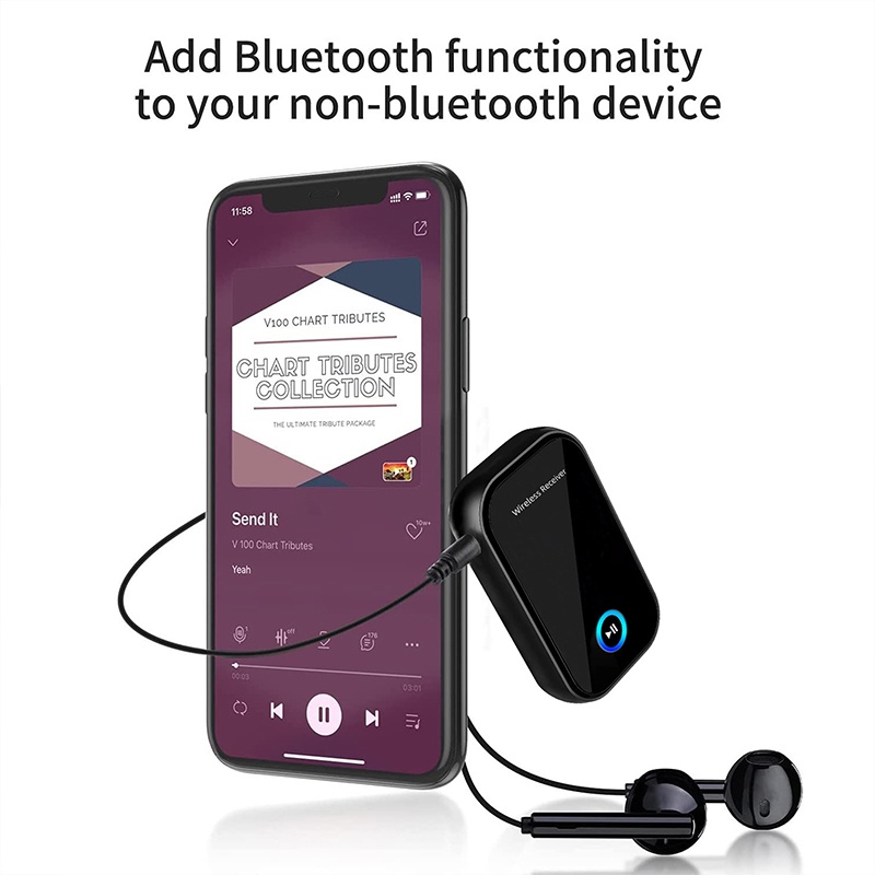 Car Aux Bluetooth Receiver Bluetooth 5.0 300mah 10h Playtime Dsp A2dp Cvc Hands Free Calling Auto Reconnect Voice Control Wireless Audio Receiver Wq16831780 Widq.com