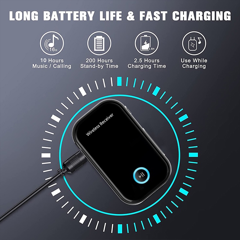Car Aux Bluetooth Receiver Bluetooth 5.0 300mah 10h Playtime Dsp A2dp Cvc Hands Free Calling Auto Reconnect Voice Control Wireless Audio Receiver Wq16831780 Widq.com