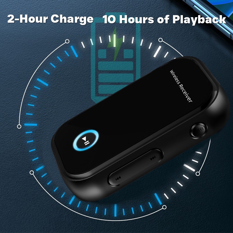 Car Aux Bluetooth Receiver Bluetooth 5.0 300mah 10h Playtime Dsp A2dp Cvc Hands Free Calling Auto Reconnect Voice Control Wireless Audio Receiver Wq16831780 Widq.com