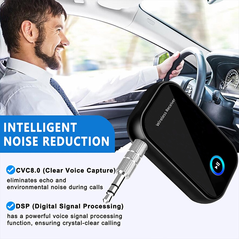 Car Aux Bluetooth Receiver Bluetooth 5.0 300mah 10h Playtime Dsp A2dp Cvc Hands Free Calling Auto Reconnect Voice Control Wireless Audio Receiver Wq16831780 Widq.com