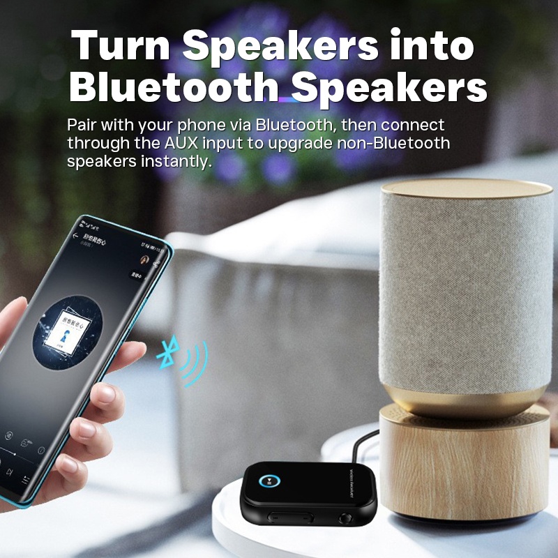 Car Aux Bluetooth Receiver Bluetooth 5.0 300mah 10h Playtime Dsp A2dp Cvc Hands Free Calling Auto Reconnect Voice Control Wireless Audio Receiver Wq16831780 Widq.com