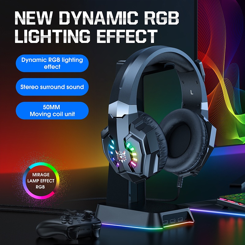 Noise Cancelling Gaming Headset Rgb Lights 50mm Hi Fi Drivers Virtual Surround Sound Omnidirectional Mic Ergonomic Fit Gaming Headphones Wq16831747 Widq.com