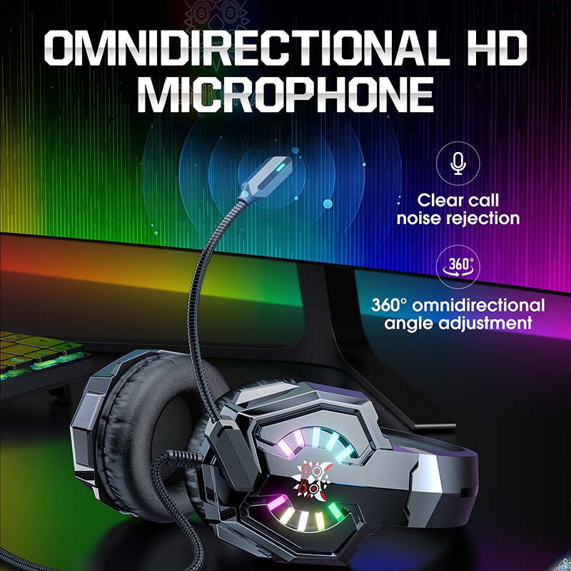 Noise Cancelling Gaming Headset Rgb Lights 50mm Hi Fi Drivers Virtual Surround Sound Omnidirectional Mic Ergonomic Fit Gaming Headphones Wq16831747 Widq.com