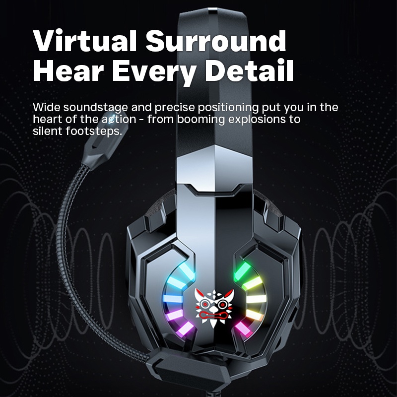 Noise Cancelling Gaming Headset Rgb Lights 50mm Hi Fi Drivers Virtual Surround Sound Omnidirectional Mic Ergonomic Fit Gaming Headphones Wq16831747 Widq.com