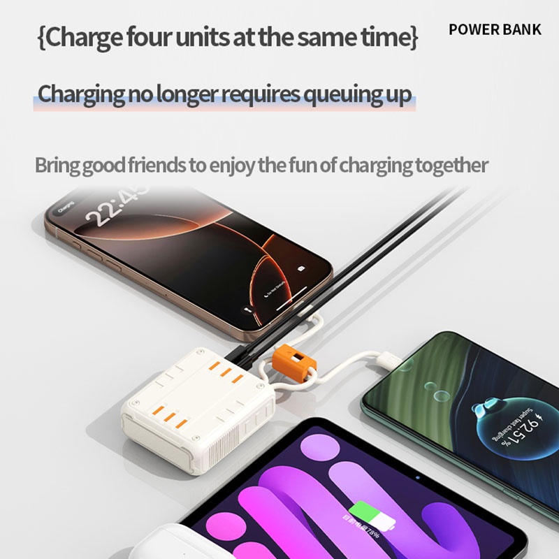 Portable Power Bank With Built In Cables 10000 20000 30000mah Battery Pd 20w 22.5w Fast Charging 8 Pin Type C Compatible Led Display Portable Charger Wq16831794 Widq.com
