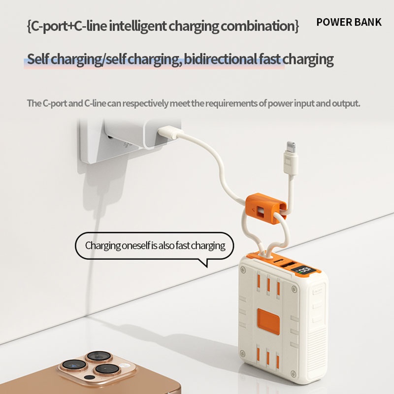Portable Power Bank With Built In Cables 10000 20000 30000mah Battery Pd 20w 22.5w Fast Charging 8 Pin Type C Compatible Led Display Portable Charger Wq16831794 Widq.com
