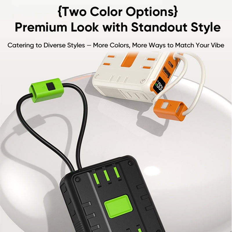 Portable Power Bank With Built In Cables 10000 20000 30000mah Battery Pd 20w 22.5w Fast Charging 8 Pin Type C Compatible Led Display Portable Charger Wq16831794 Widq.com