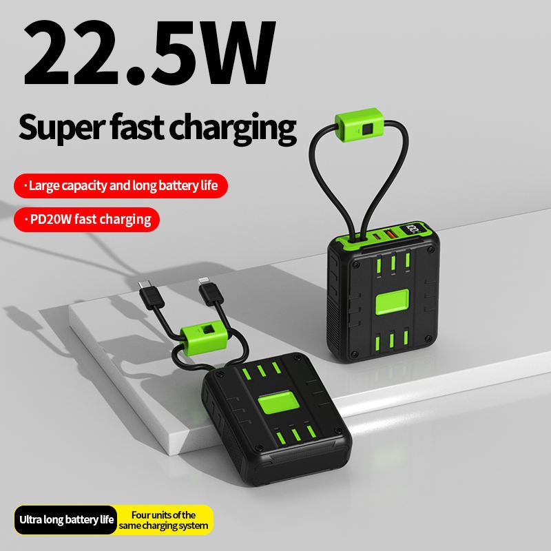 Portable Power Bank With Built In Cables 10000 20000 30000mah Battery Pd 20w 22.5w Fast Charging 8 Pin Type C Compatible Led Display Portable Charger Wq16831794 Widq.com