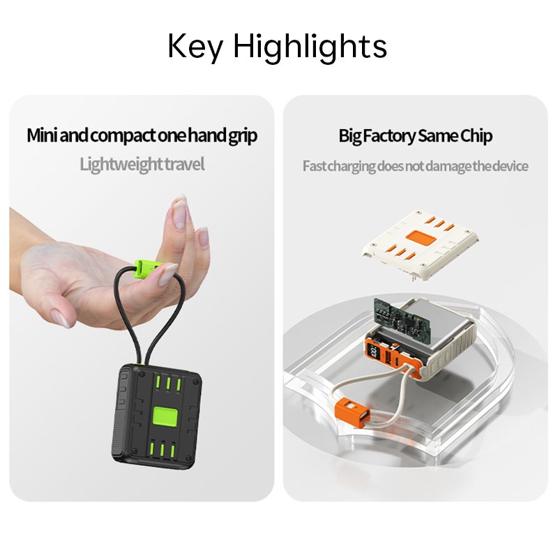 Portable Power Bank With Built In Cables 10000 20000 30000mah Battery Pd 20w 22.5w Fast Charging 8 Pin Type C Compatible Led Display Portable Charger Wq16831794 Widq.com