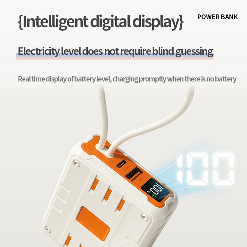 Portable Power Bank With Built In Cables 10000 20000 30000mah Battery Pd 20w 22.5w Fast Charging 8 Pin Type C Compatible Led Display Portable Charger Wq16831794 Widq.com