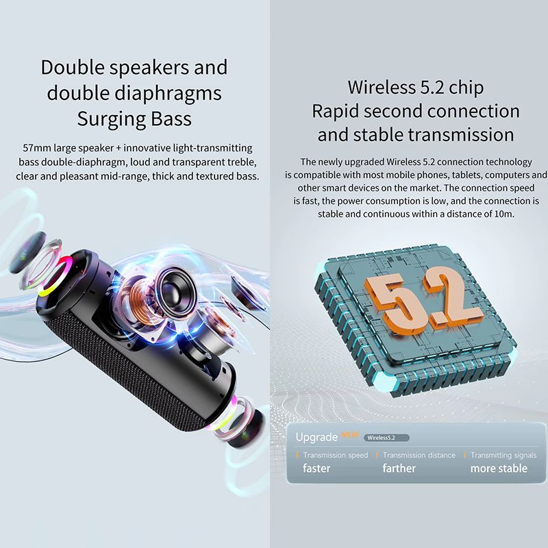 S49 Pro 3600mah Tws Wireless Bluetooth Speaker Original Loud Bass Portable Ipx6 Waterproof Speakers With Rgb Light Tf Wq16831457 Widq (1)