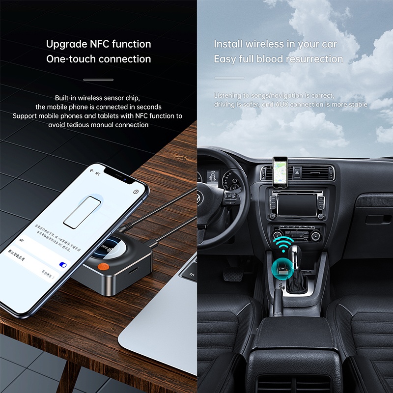 Smart Nfc Bluetooth Receiver One Touch Nfc Pairing Bluetooth 5.1 Tf Card Aux Coax Output Lossless Sound Car Wireless Audio Adapter Wq16831783 Widq.com