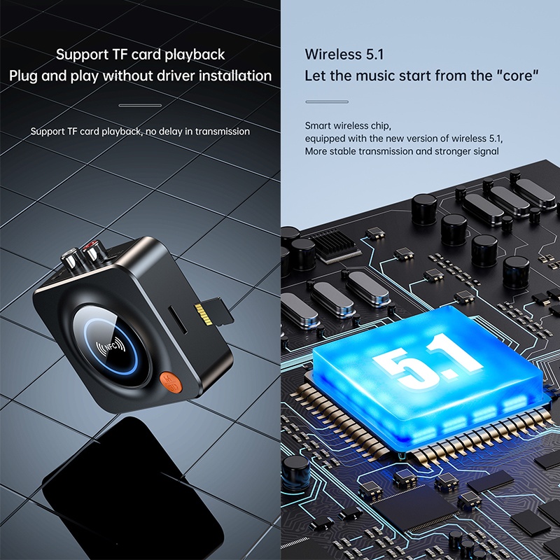 Smart Nfc Bluetooth Receiver One Touch Nfc Pairing Bluetooth 5.1 Tf Card Aux Coax Output Lossless Sound Car Wireless Audio Adapter Wq16831783 Widq.com