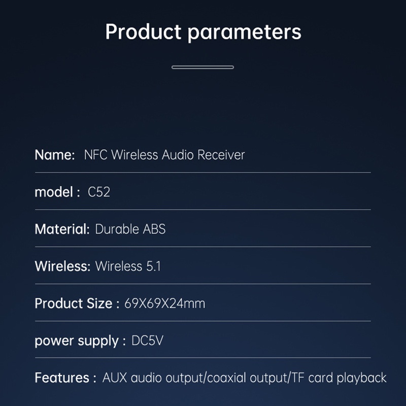 Smart Nfc Bluetooth Receiver One Touch Nfc Pairing Bluetooth 5.1 Tf Card Aux Coax Output Lossless Sound Car Wireless Audio Adapter Wq16831783 Widq.com