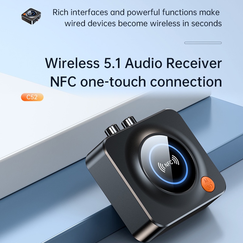 Smart Nfc Bluetooth Receiver One Touch Nfc Pairing Bluetooth 5.1 Tf Card Aux Coax Output Lossless Sound Car Wireless Audio Adapter Wq16831783 Widq.com