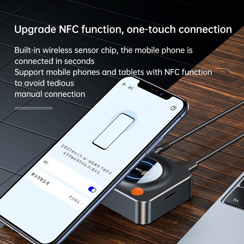 Smart Nfc Bluetooth Receiver One Touch Nfc Pairing Bluetooth 5.1 Tf Card Aux Coax Output Lossless Sound Car Wireless Audio Adapter Wq16831783 Widq.com