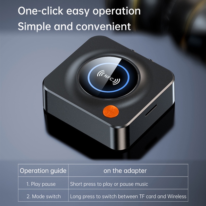 Smart Nfc Bluetooth Receiver One Touch Nfc Pairing Bluetooth 5.1 Tf Card Aux Coax Output Lossless Sound Car Wireless Audio Adapter Wq16831783 Widq.com
