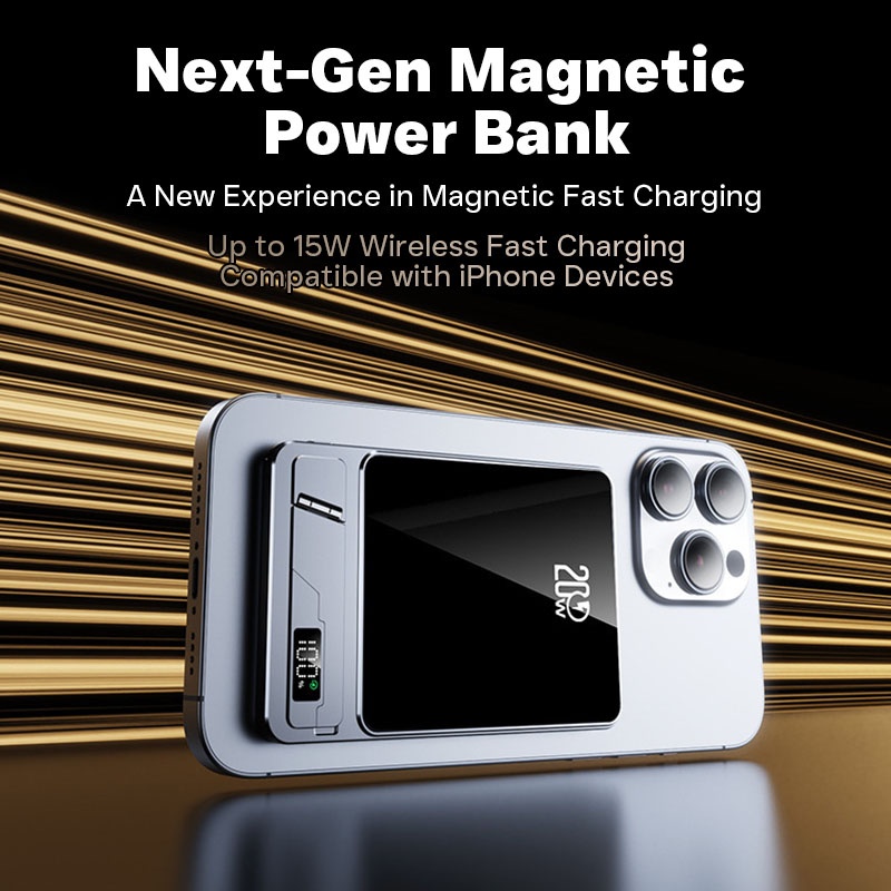 Ultra Thin Magnetic Wireless Power Bank With Stand 10000mah 5000mah Aluminum Design Led Display 20w Pd Fast Charging 15w Magnetic Wireless Charger Wq16831795 Widq.com