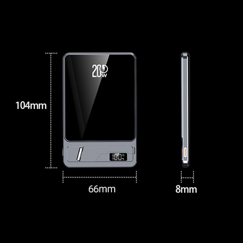 Ultra Thin Magnetic Wireless Power Bank With Stand 10000mah 5000mah Aluminum Design Led Display 20w Pd Fast Charging 15w Magnetic Wireless Charger Wq16831795 Widq.com