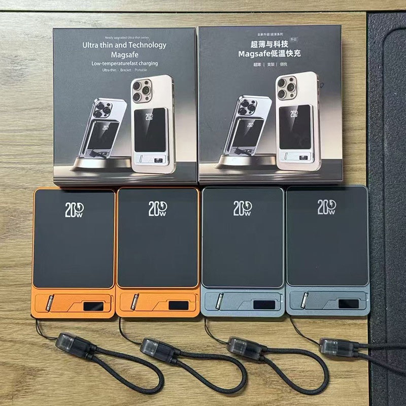 Ultra Thin Magnetic Wireless Power Bank With Stand 10000mah 5000mah Aluminum Design Led Display 20w Pd Fast Charging 15w Magnetic Wireless Charger Wq16831795 Widq.com