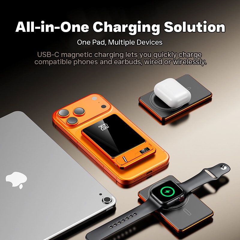Ultra Thin Magnetic Wireless Power Bank With Stand 10000mah 5000mah Aluminum Design Led Display 20w Pd Fast Charging 15w Magnetic Wireless Charger Wq16831795 Widq.com