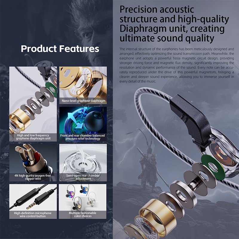 Wired Sports Earphones 4n Ofc Cable Hi Res Audio Graphene Dynamic Driver Ipx5 Waterproof Ergonomic Fit Noise Isolating Sports Earbuds Wq16831742 Widq.com