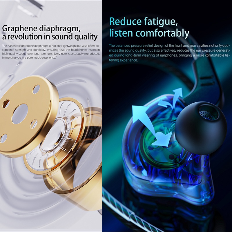 Wired Sports Earphones 4n Ofc Cable Hi Res Audio Graphene Dynamic Driver Ipx5 Waterproof Ergonomic Fit Noise Isolating Sports Earbuds Wq16831742 Widq.com