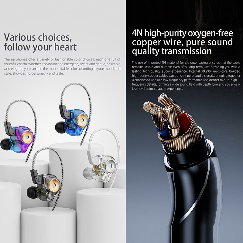Wired Sports Earphones 4n Ofc Cable Hi Res Audio Graphene Dynamic Driver Ipx5 Waterproof Ergonomic Fit Noise Isolating Sports Earbuds Wq16831742 Widq.com
